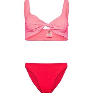 New NWT Hunza G Juno bikini set in hot pink/red. Still in packaging, never worn